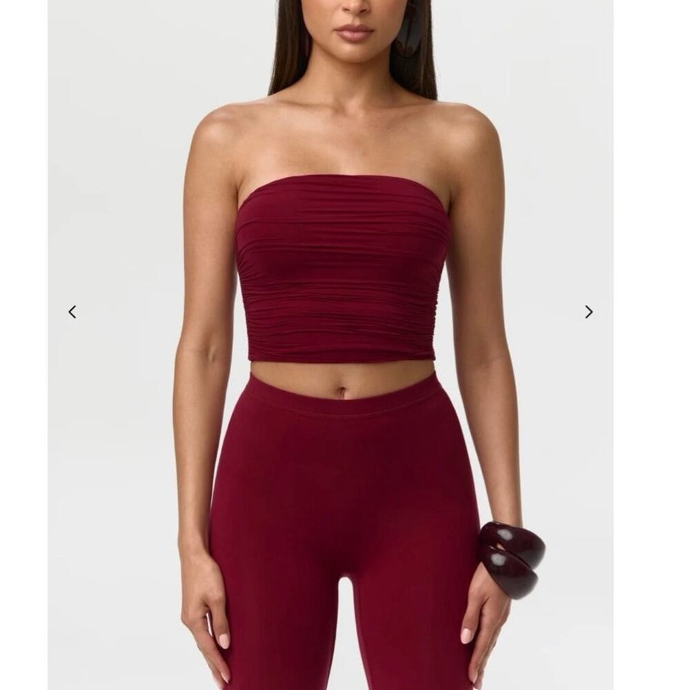 NWOT Naked Wardrobe Naked Tube Crop Top in Sangria SZ S